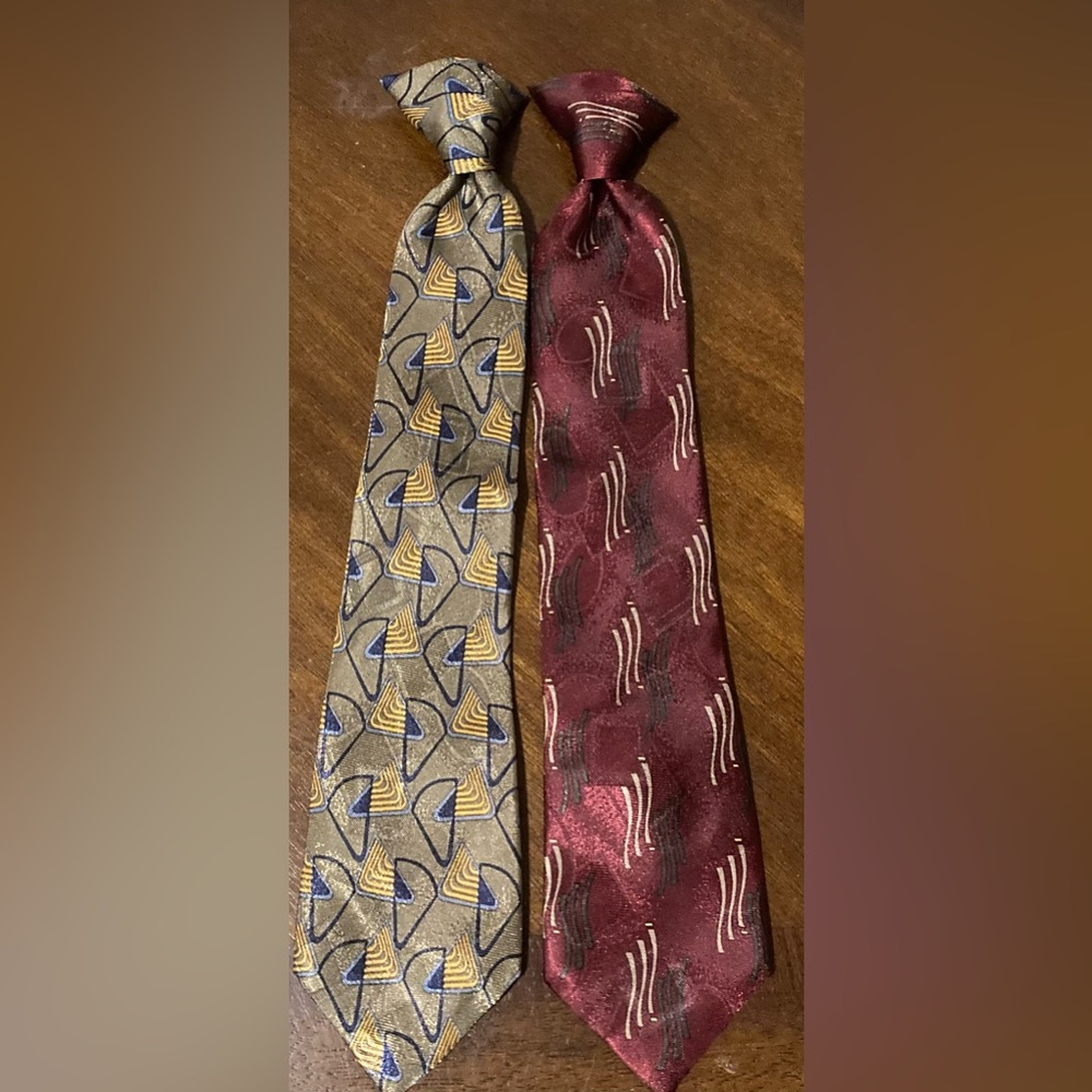 Boys Set of 2 City Streets Clip On Ties